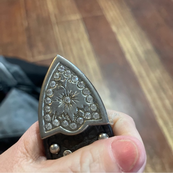 Nocona Studded Western Women’s Belt N341520-L Length 44 Brown Rhinestones - Picture 5 of 6